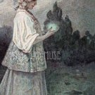 RUSSIAN MAIDEN WITH A GLOW WARM Antique Postcard Reproduction
