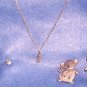 PEWTER MOUSE POST EARRINGS/BROOCH & NECKLACE SET: