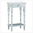 Carved White Accent Table