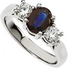 New - Britney - Platinum Three 3 Stone Sapphire & Diamond Ring