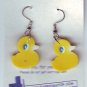 Yellow Rubber Duck Ducky Dangle Earrings Handmade  H003