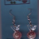 Red Round Candy Dangle Earrings Handmade  H012