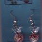 Red Round Candy Dangle Earrings Handmade  H012