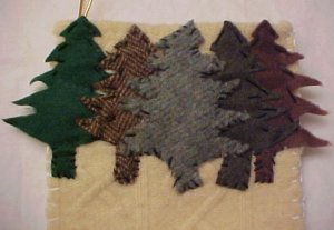 Tree Handmade Christmas Stocking Hand Sewn One of a Kind Recycled 200922