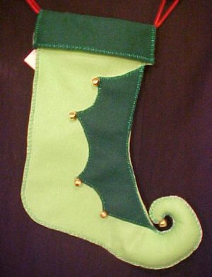 Elf Boot Handmade Christmas Stocking One of a Kind 200923