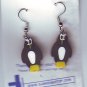 Penquin Dangle Earrings Handmade Rubber  H017