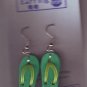 Green Flip Flop Dangle Earrings Handmade  H015