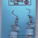 Clear Rectangular Candy Dangle Earrings Handmade  H007