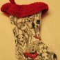 Small Christmas Stocking Dog Lover Handmade One of a Kind 20095
