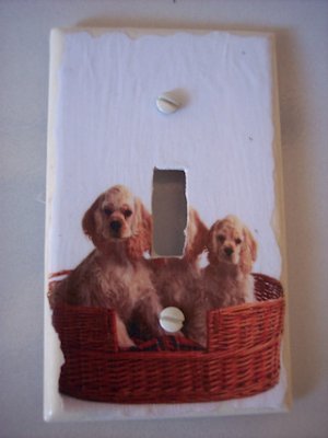 LIGHTSWITCH PLATE COVER Dogs Cocker Spaniels Handmade in the USA