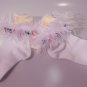 Adorable Toddler Socks with White Eyelash & bead Trim sz  3T