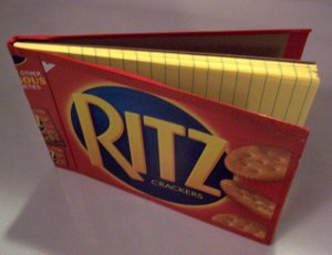 Journal LINED YELLOW PAD covered with Recycled RITZ BOX Made in USA #2010058