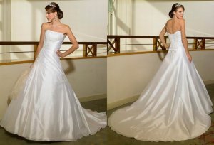 Free shipping maggie sottero a line strapless wedding dress Adena