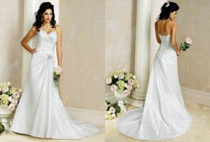 Free shipping maggie sottero a line strapless wedding dress Adrianna
