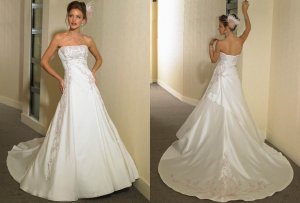 Free shipping maggie sottero a line strapless wedding gown Amelia
