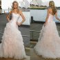 Free shipping maggie sottero a line strapless wedding gown Amour Bouquet