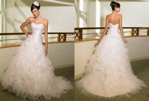 Free shipping maggie sottero a line strapless wedding gown Amour Royale