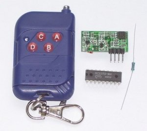 Remote Control, Remote + Receiver + Decoder IC Momentary mode (Item# RE005)