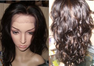 Curly REMY Half Lace Wig 20" Length