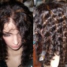 18 inch Kinky Curly Half Lace Human hair wig