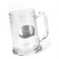 Glass Mug with Pewter Medallion