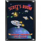 Personalized Childs Room Sign Space Commander