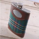 Green Plaid 8oz. Flask