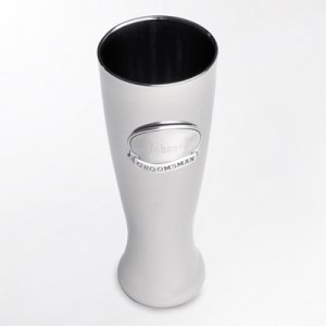 Personalized Gunmetal Pilsner Glass with Pewter Medallion