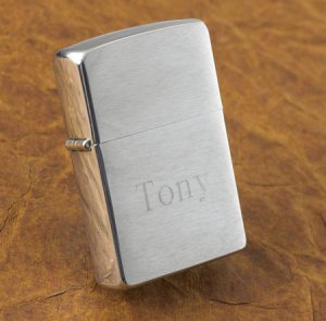 Personalized Brushed Chrome Zippo Lighter