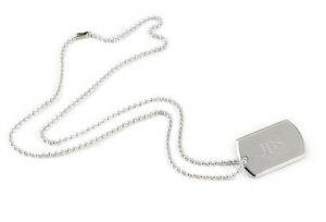 Personalized Small Nickel Plated Dog Tag
