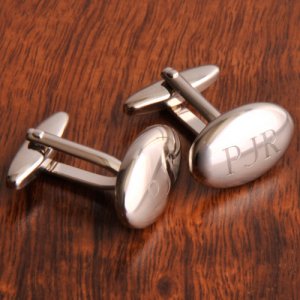 Polished Oval Cuff Link Set