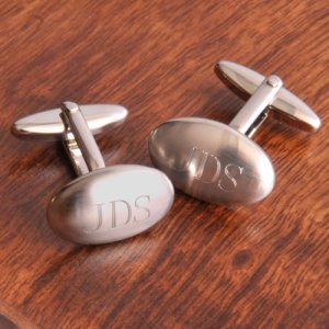 Brushed Oval Cuff Link Set
