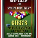 Personalized Traditional Pub Sign Billards