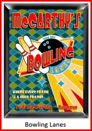 Personalized Traditional Pub Sign Bowling Lanes