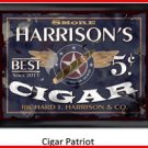 Personalized Traditional Pub Sign Cigar Patriot