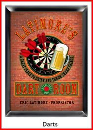Personalized Traditional Pub Sign Darts