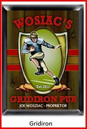 Personalized Traditional Pub Sign Gridiron