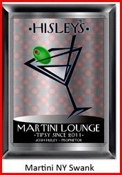 Personalized Traditional Pub Sign Martini NY Swank