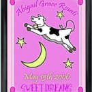 Personalized Childs Room Sign Baby Girl Cow Over the Moon