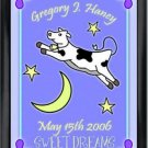Personalized Childs Room Sign Baby Boy Cow Over the Moon