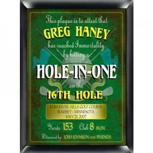 Hole in One Plaque