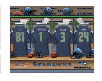 NFL Seattle Seahawks Personalized Locker Room Canvas Print