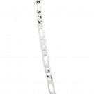 Unisex 24" Solid Sterling Silver 4mm Figaro Chain