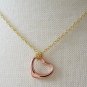 Rose Gold Tone Small Heart Pendant with Gold Necklace