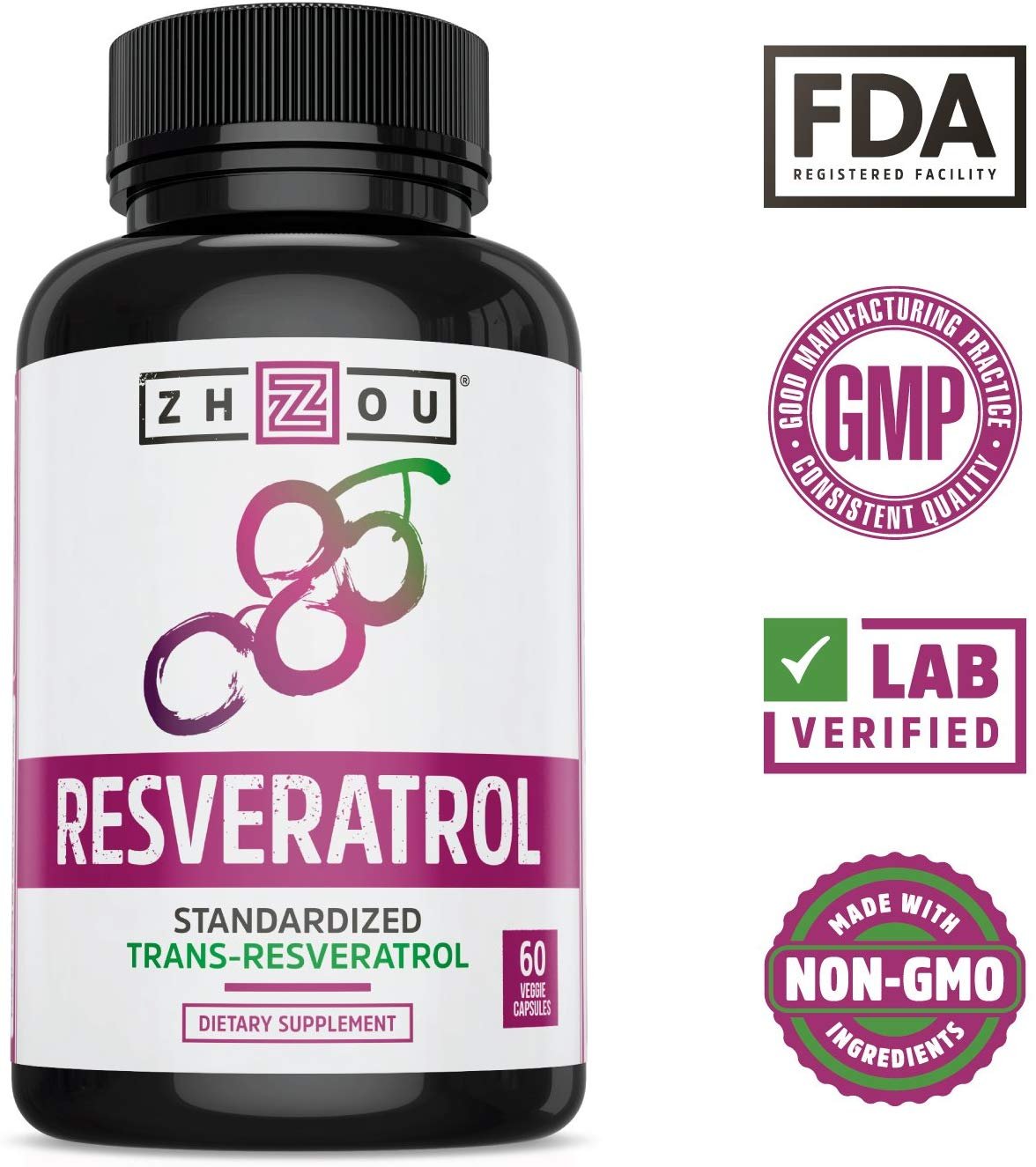 Resveratrol Supplement for Anti Aging, Immune System & Heart Health