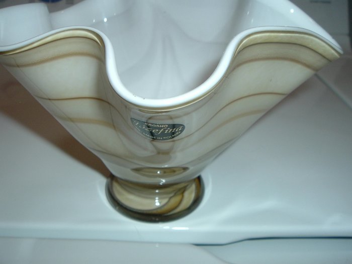 Krosno Jozefina Art Glass Bowl Made in Poland