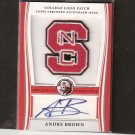 ANDRE BROWN #111/300 - 2009 Bowman Draft AUTOGRAPHED College Patch - NY Giants & NC State Wolfpack