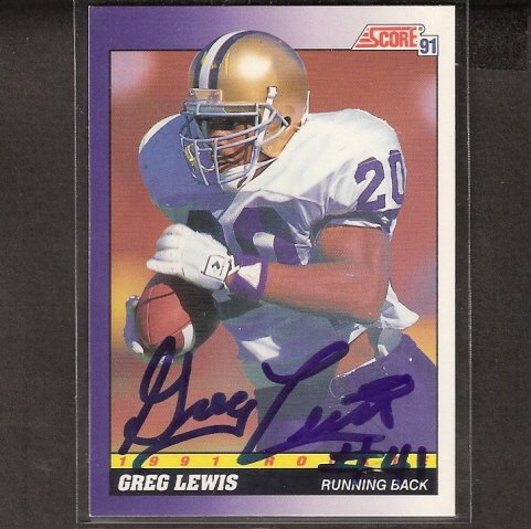 GREG LEWIS - Broncos & Washington Huskies - AUTOGRAPH