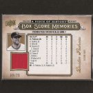 DUSTIN PEDROIA - 2008 Upper Deck Box Score GAME-USED JERSEY - Red Sox DUSTIN PEDROIA - 2008 Upper Deck Box Score GAME-USED JERSEY - Red Sox