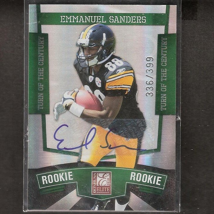 EMMANUEL SANDERS 2010 Elite Rookie Autograph New Orleans Saints & SMU